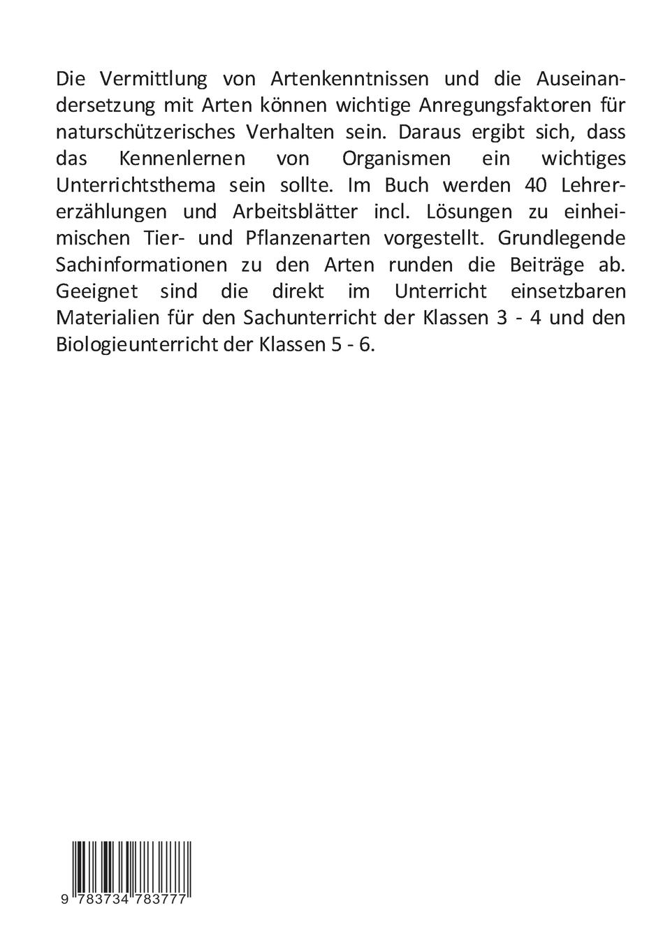 Rückseitencover Tiere und Pflanzen kennenelernen
