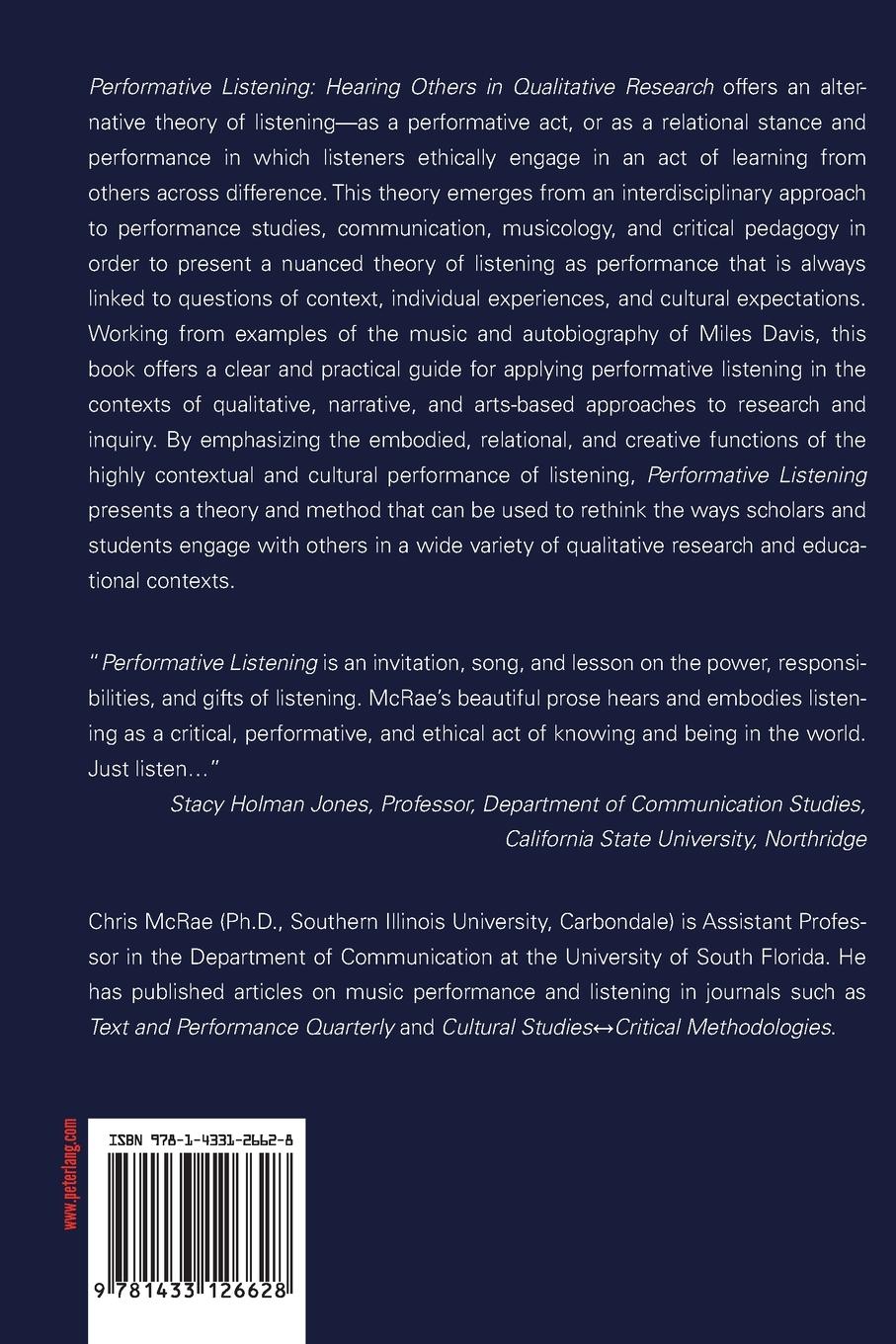 Rückseitencover Performative Listening