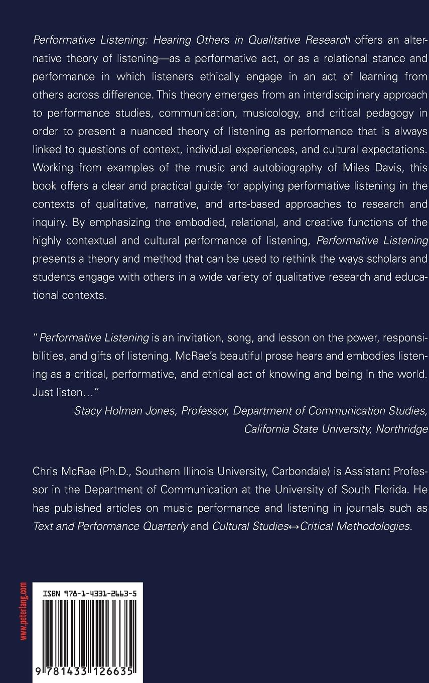 Rückseitencover Performative Listening