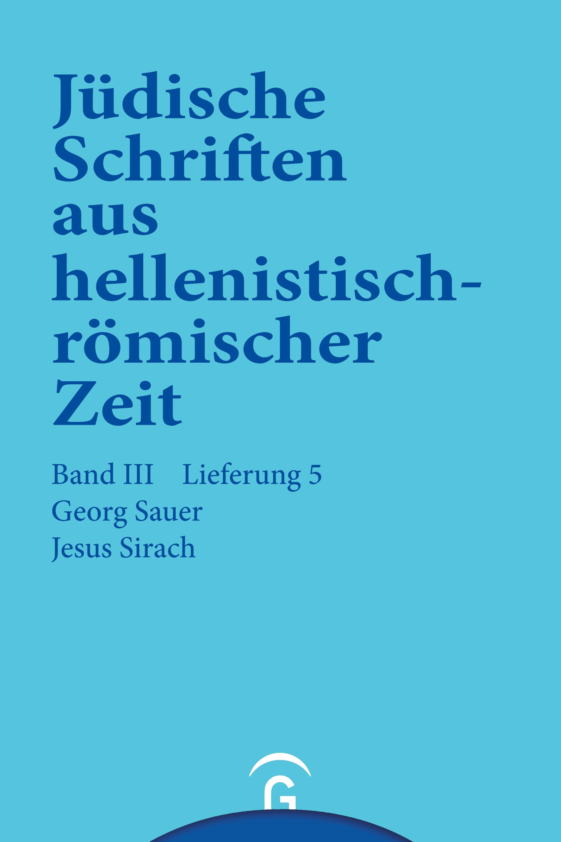 Vorderes Coverbild Jesus Sirach (Ben Sira)