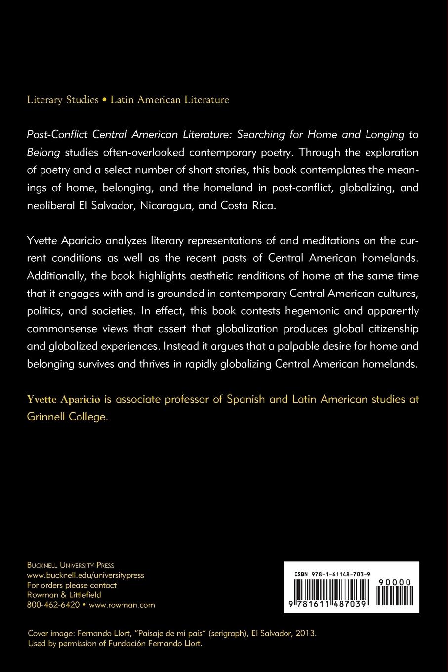 Rückseitencover Post-Conflict Central American Literature