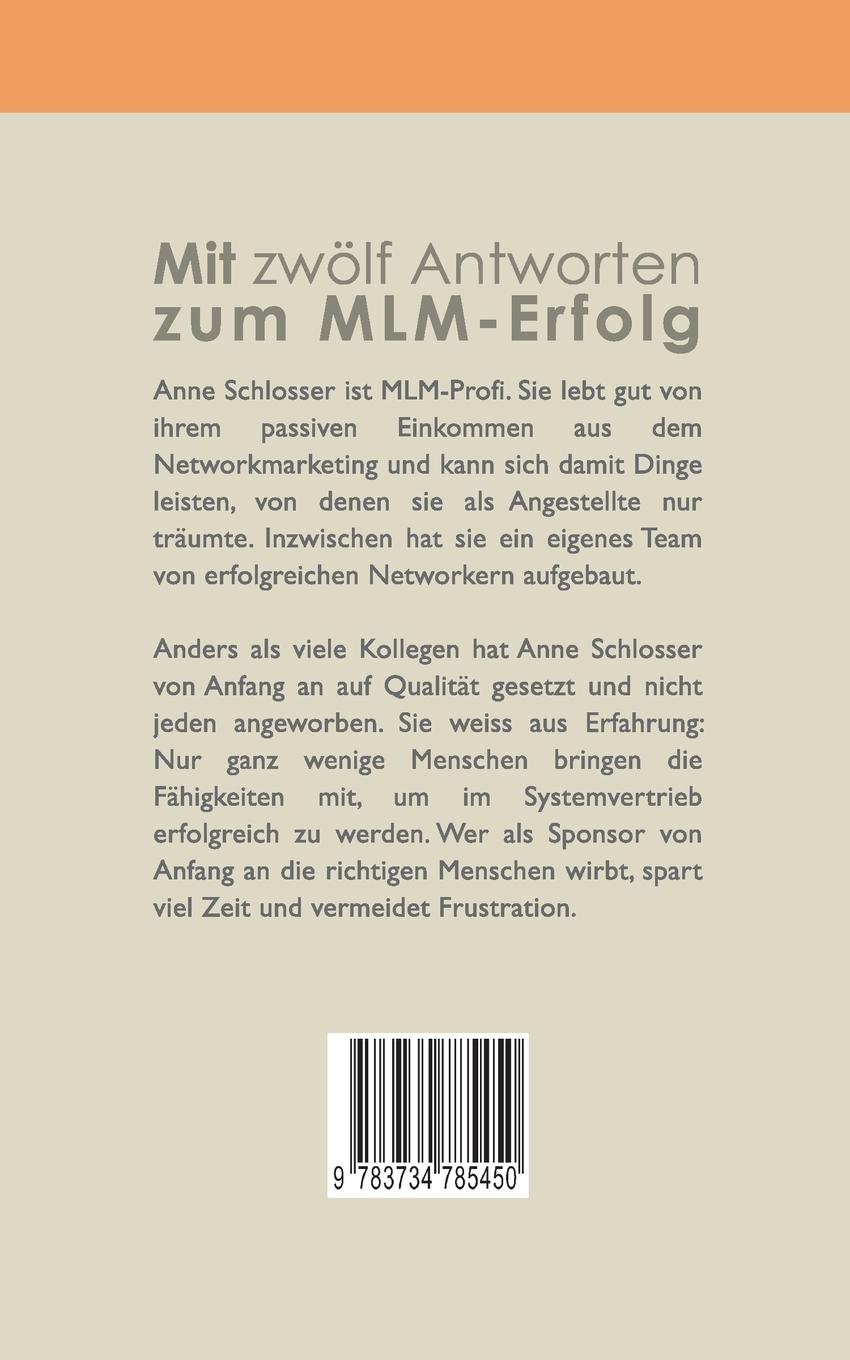 Rückseitencover Mit zwölf Antworten zum MLM-Erfolg