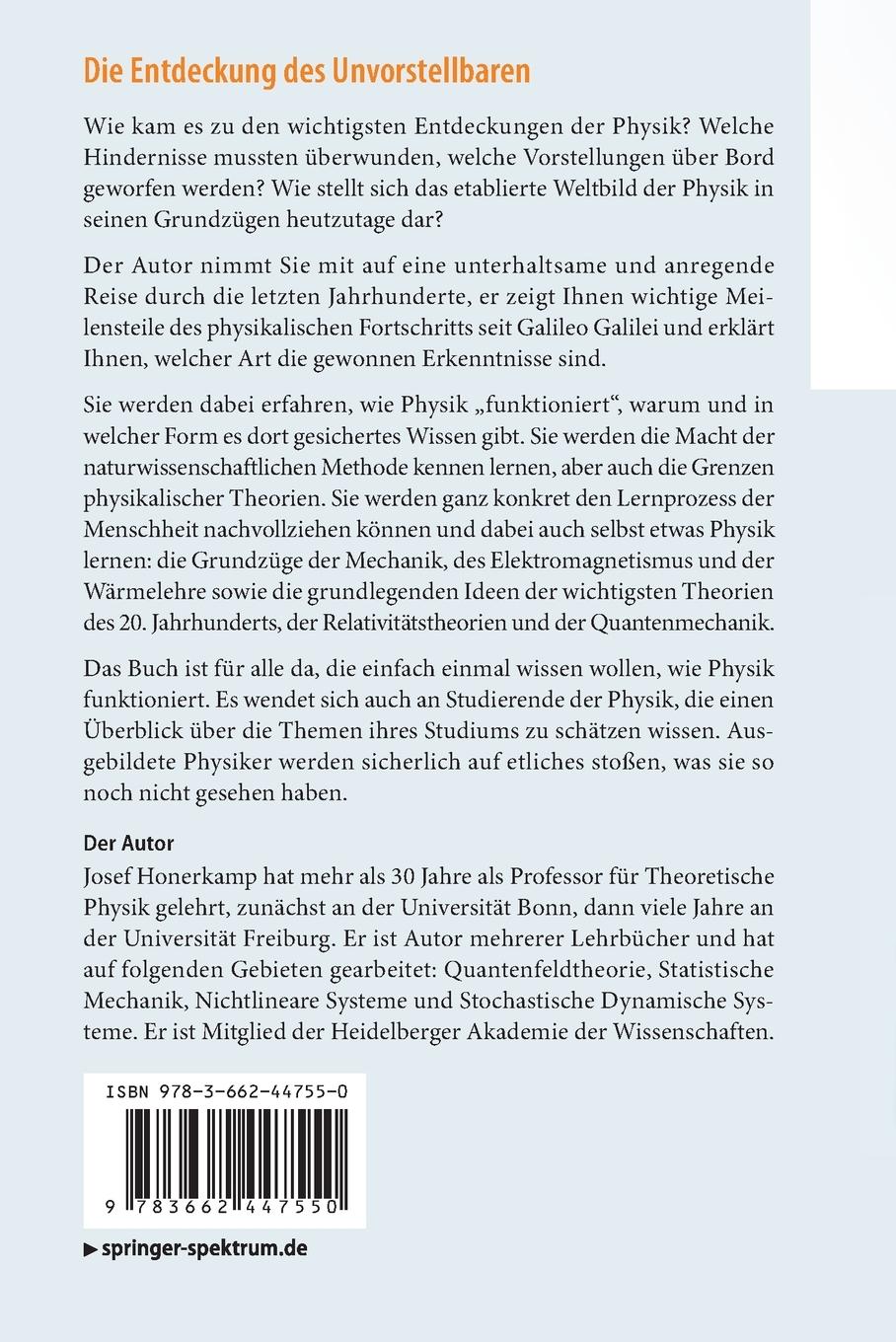 Rückseitencover Die Entdeckung des Unvorstellbaren