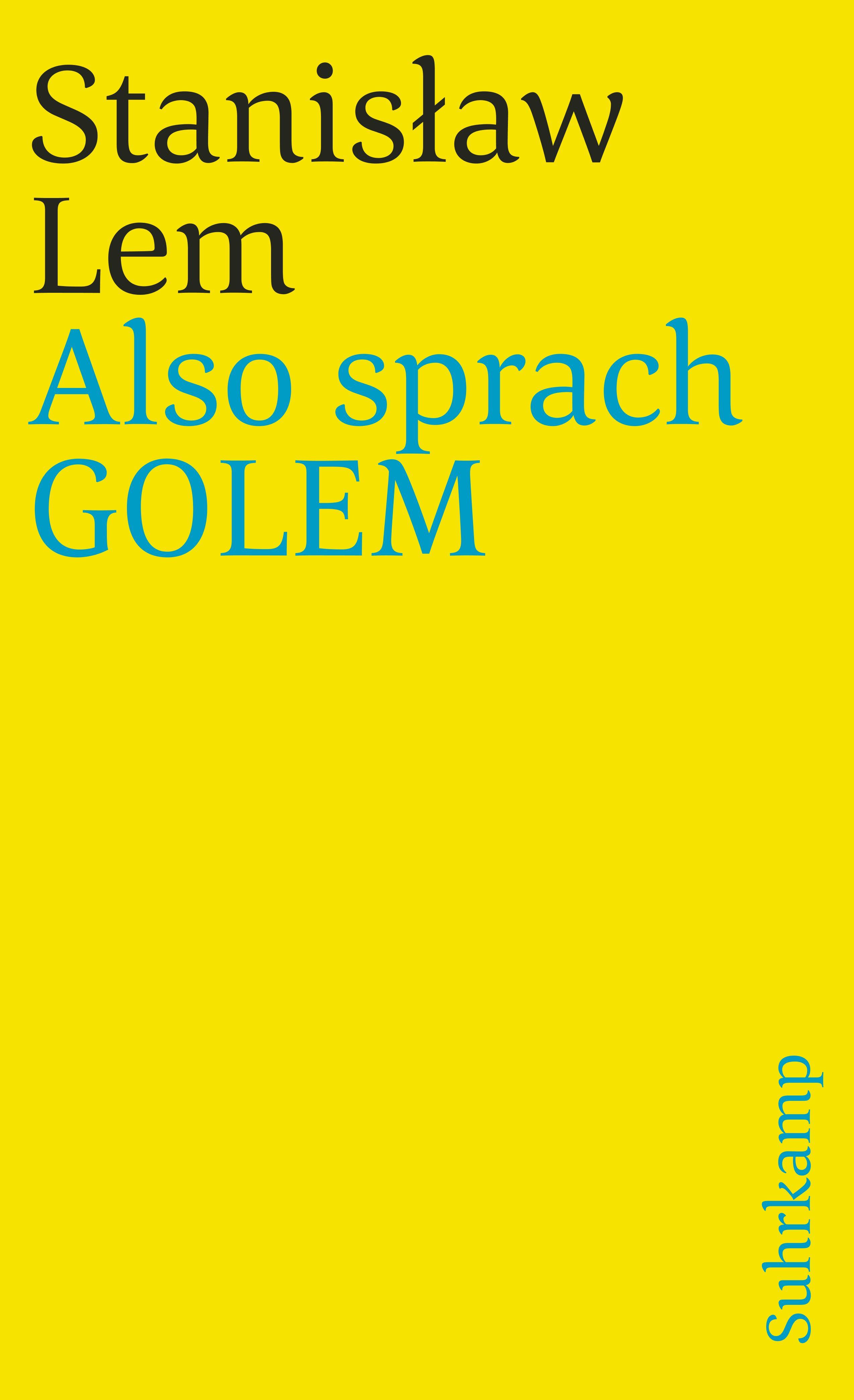 Vorderes Coverbild Also sprach GOLEM