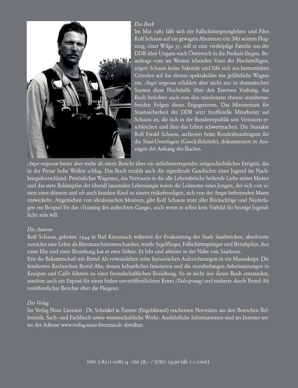 Rückseitencover Angst vergessen