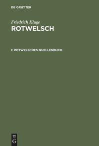 Vorderes Coverbild Rotwelsches Quellenbuch