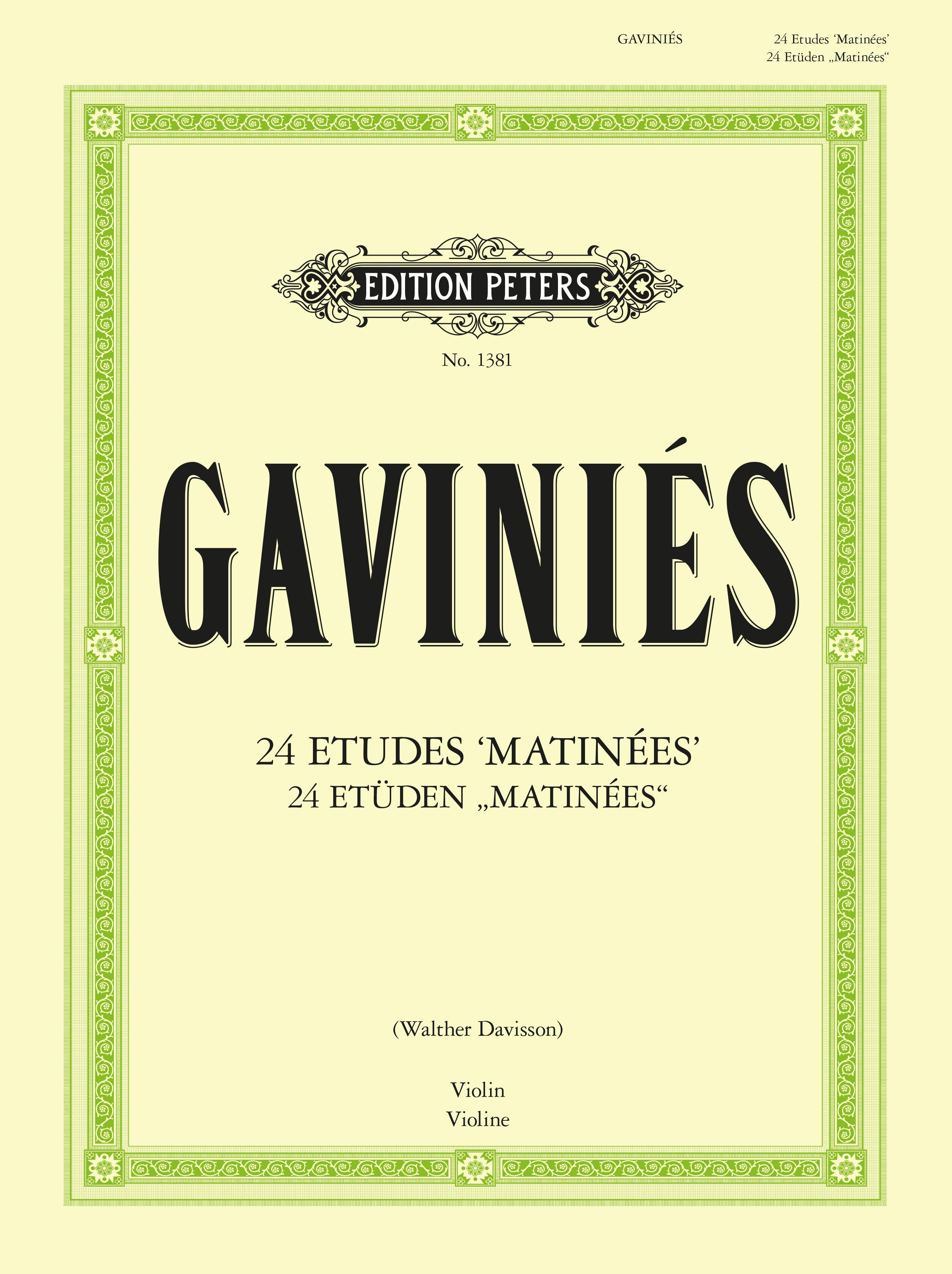 Vorderes Coverbild 24 Etudes 'Matinees'