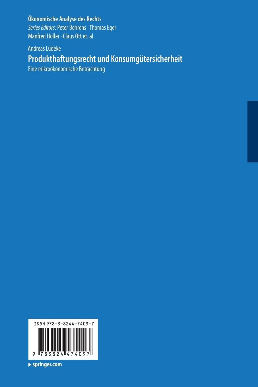 Rückseitencover Produkthaftungsrecht und Konsumgütersicherheit