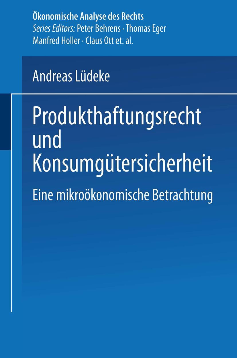 Vorderes Coverbild Produkthaftungsrecht und Konsumgütersicherheit