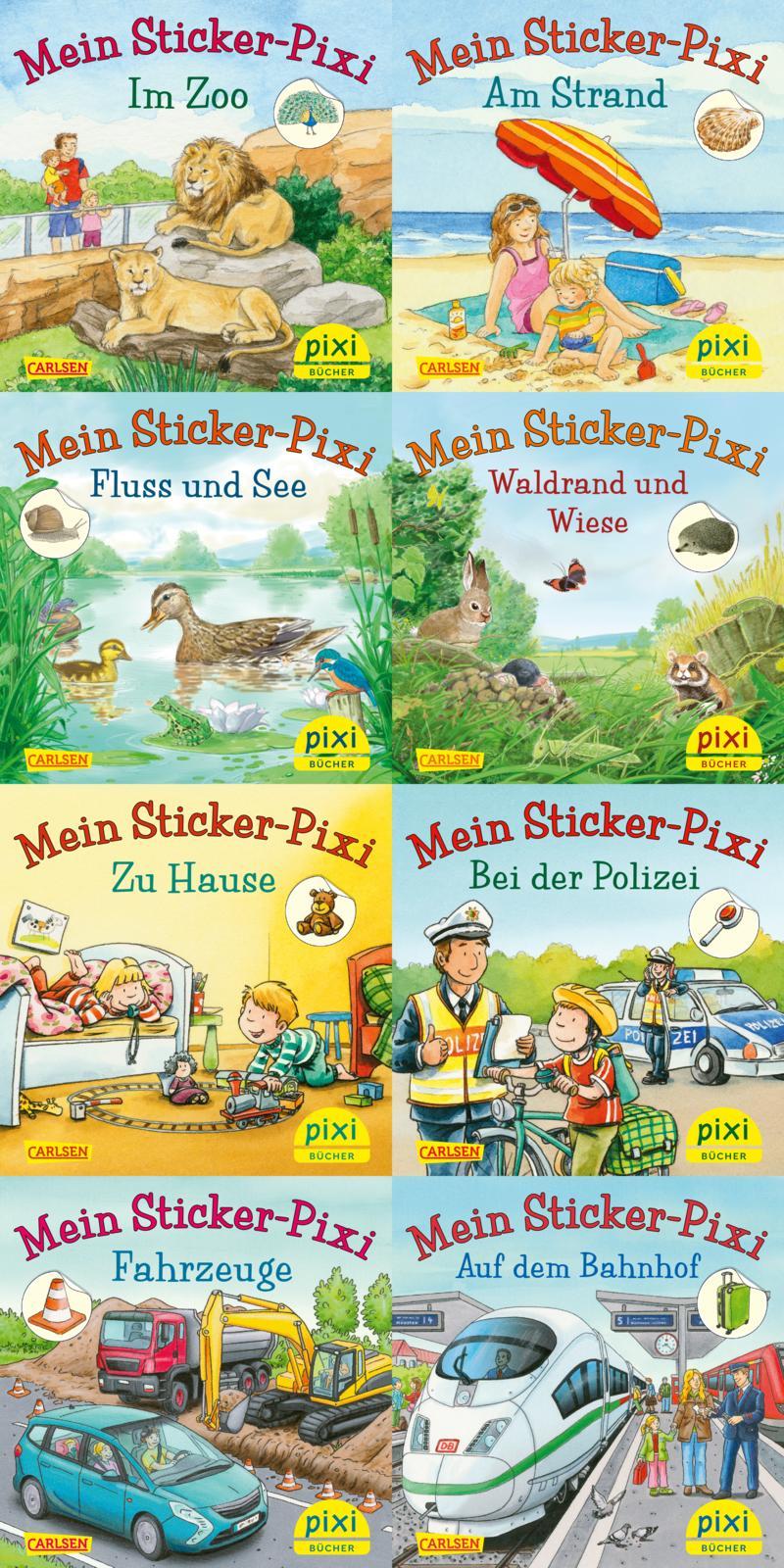 Vorderes Coverbild Pixi-8er-Set 234: Pixis neue Sticker-Bücher (8x1 Exemplar)
