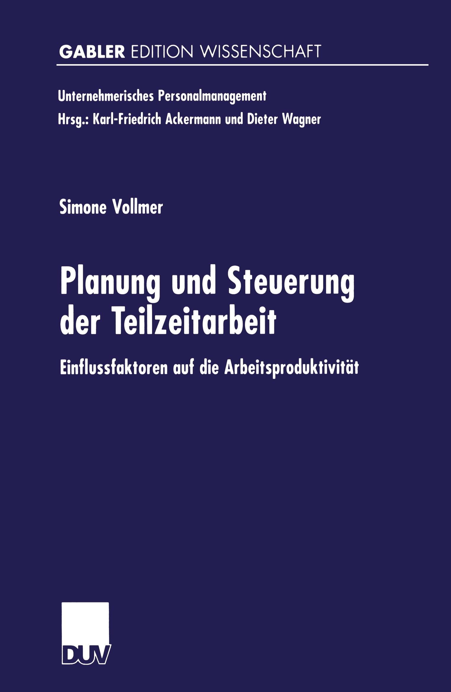 Vorderes Coverbild Planung und Steuerung der Teilzeitarbeit