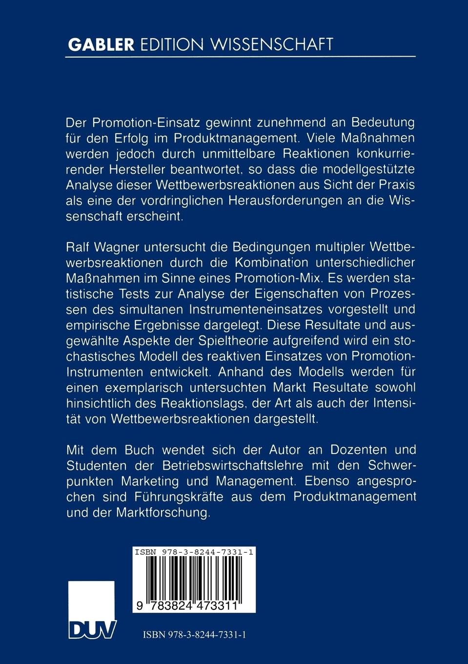 Rückseitencover Multiple Wettbewerbsreaktionen im Produktmanagement