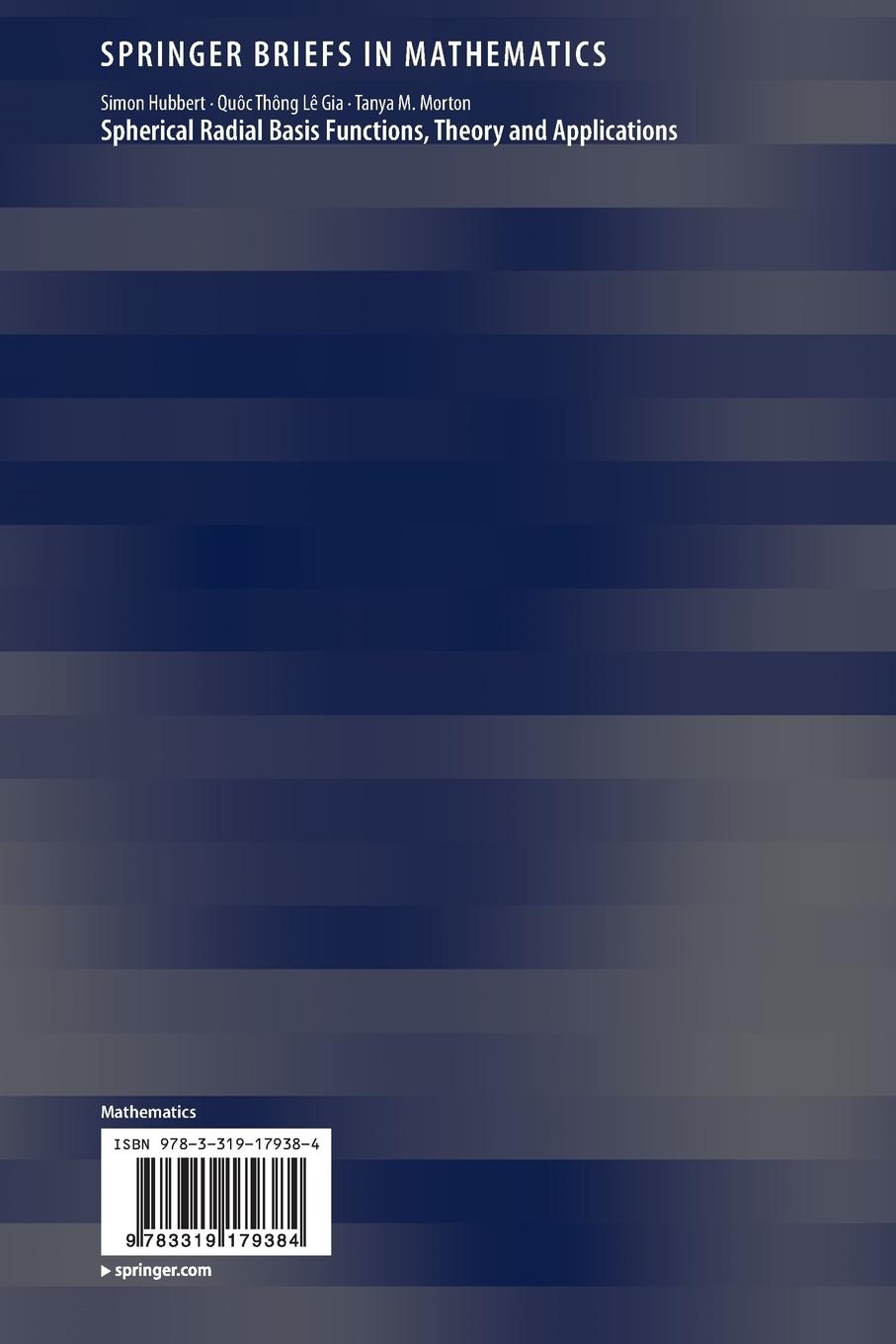 Rückseitencover Spherical Radial Basis Functions, Theory and Applications