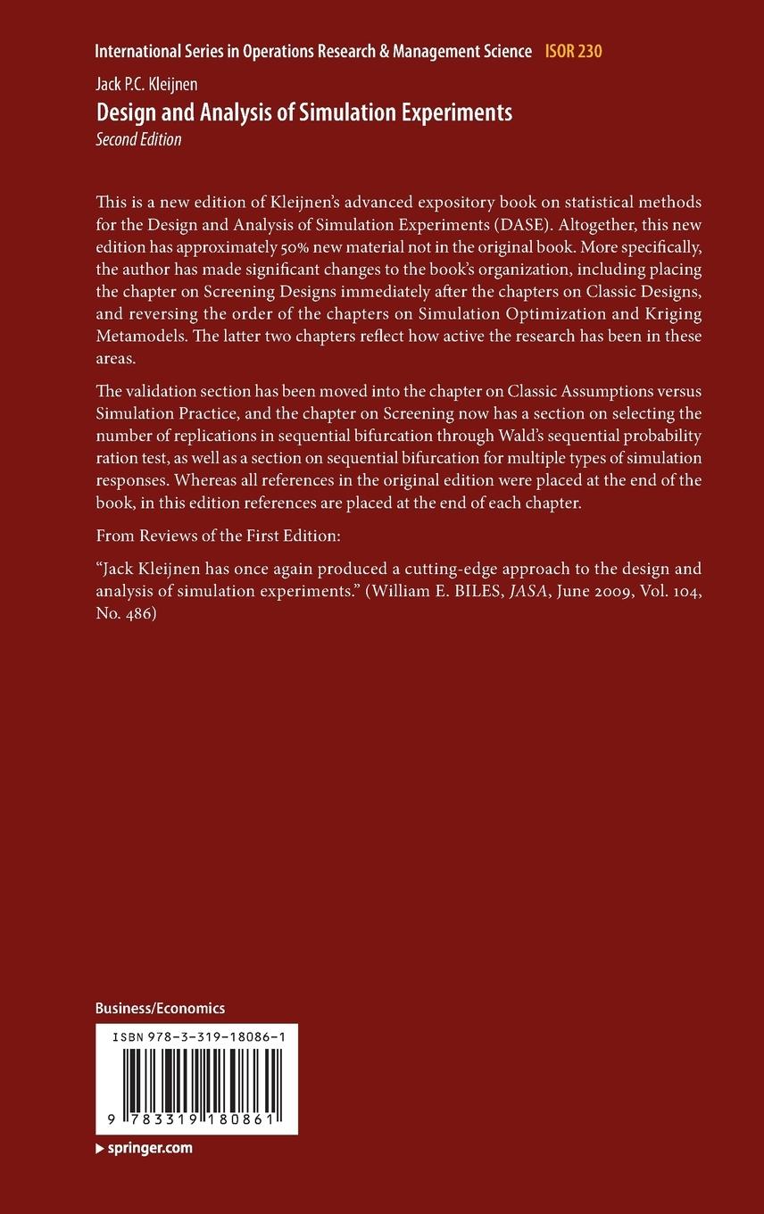 Rückseitencover Design and Analysis of Simulation Experiments