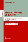 Vorderes Coverbild Topics in Cryptology - CT-RSA 2001