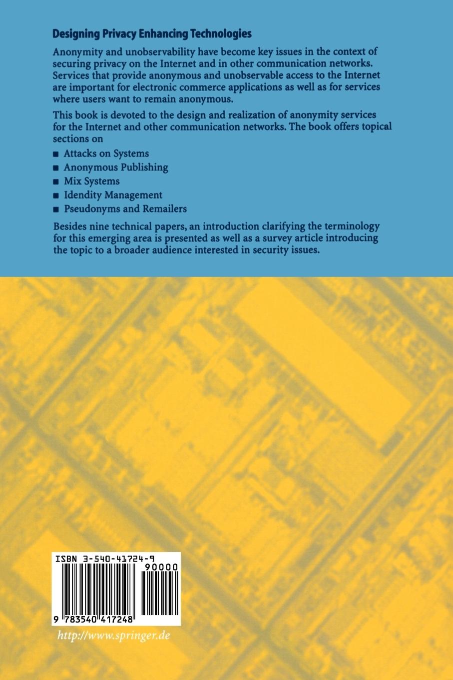 Rückseitencover Designing Privacy Enhancing Technologies