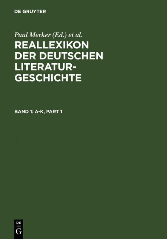 Vorderes Coverbild Reallexikon der deutschen Literaturgeschichte