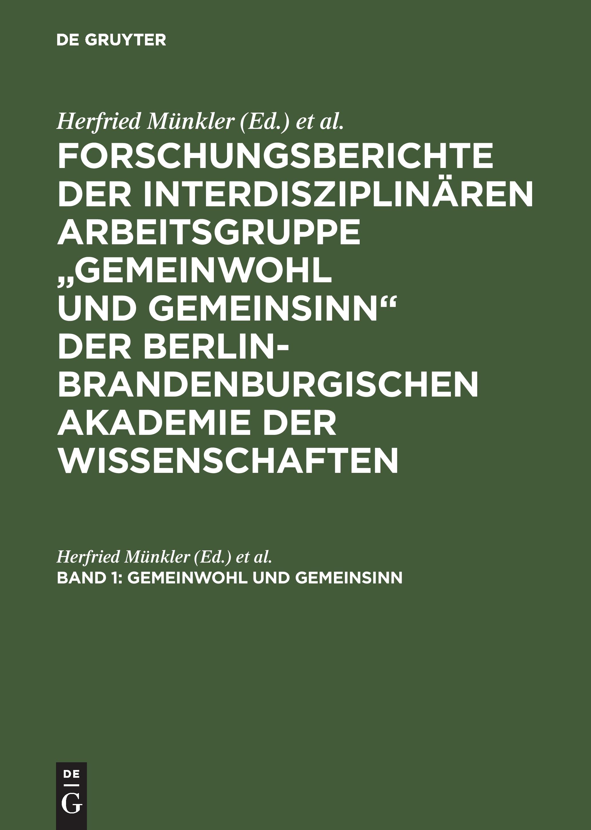 Vorderes Coverbild Gemeinwohl und Gemeinsinn