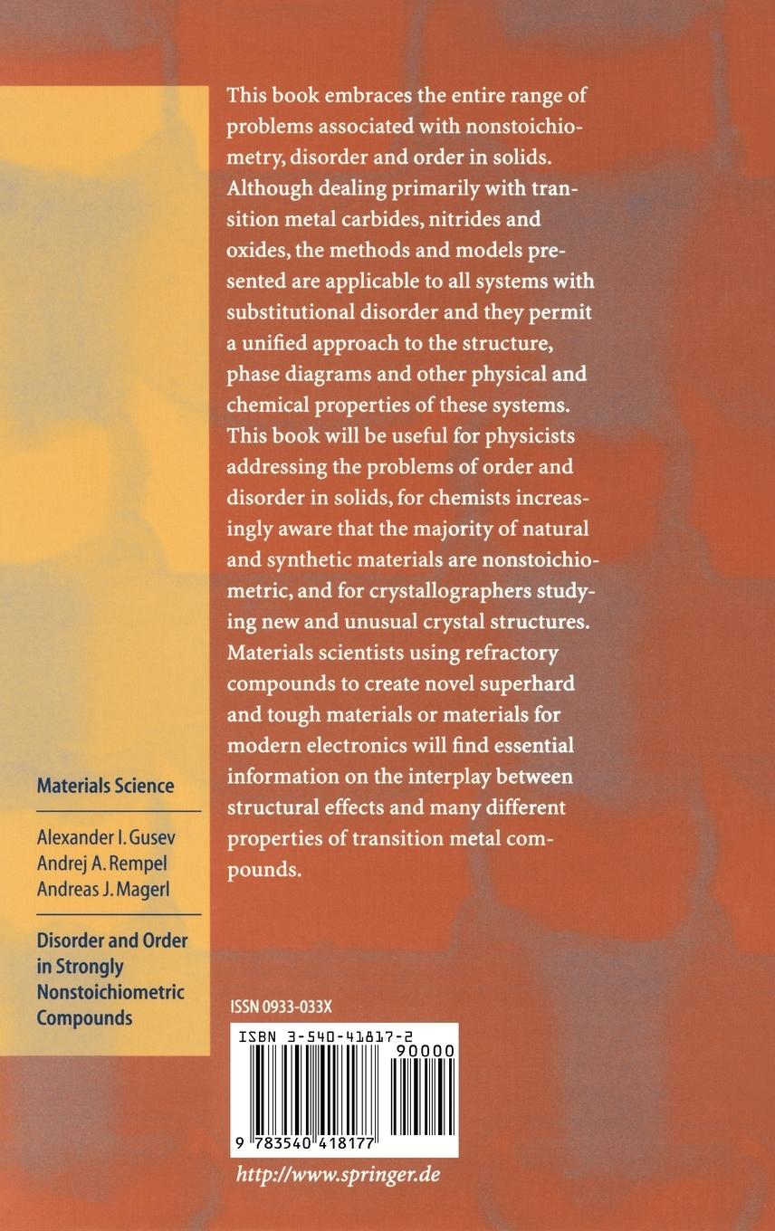 Rückseitencover Disorder and Order in Strongly Nonstoichiometric Compounds