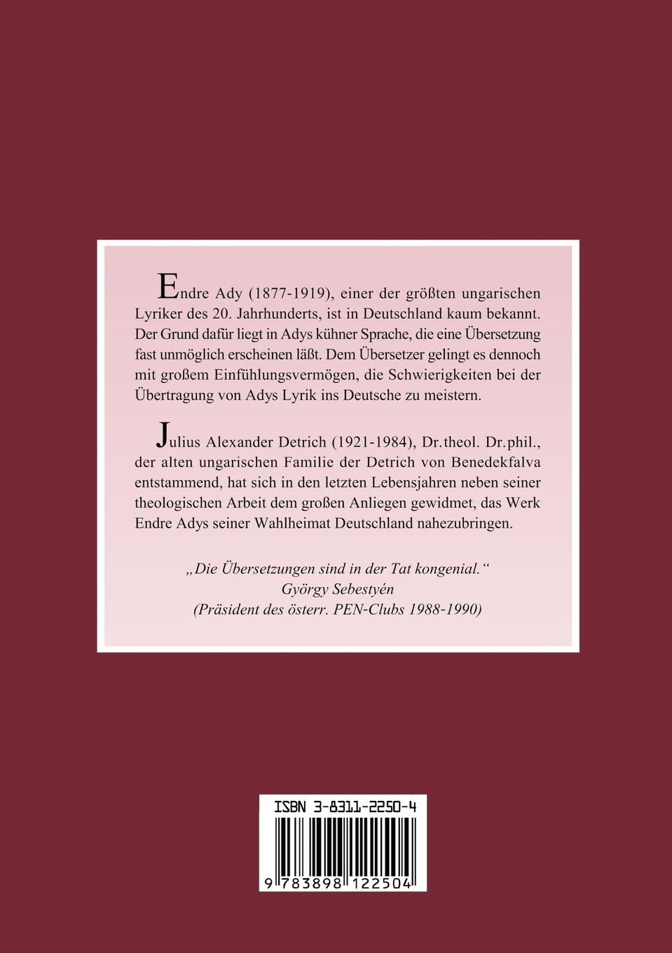 Rückseitencover Ausgewählte Gedichte