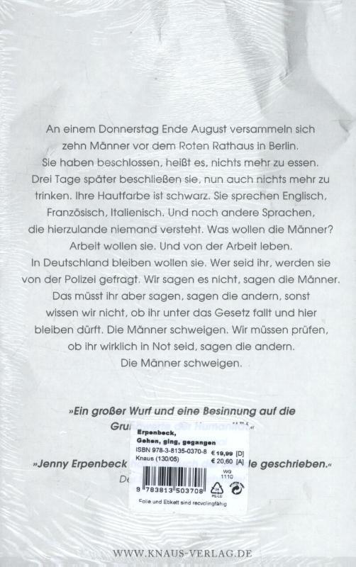 Rückseitencover Gehen, ging, gegangen