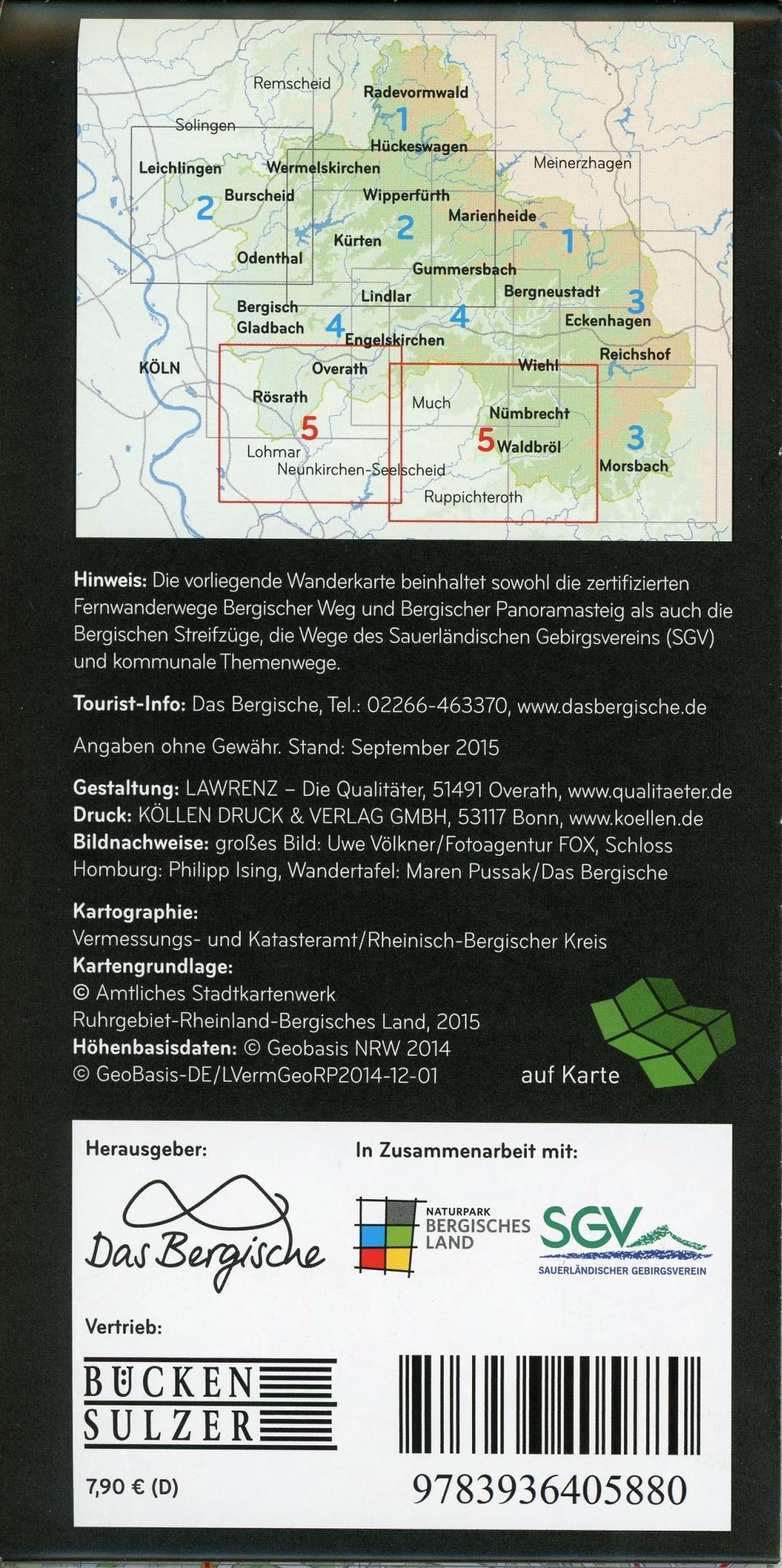 Beispielinhalt (Bild) Naturpark Bergisches Land 1:25.004