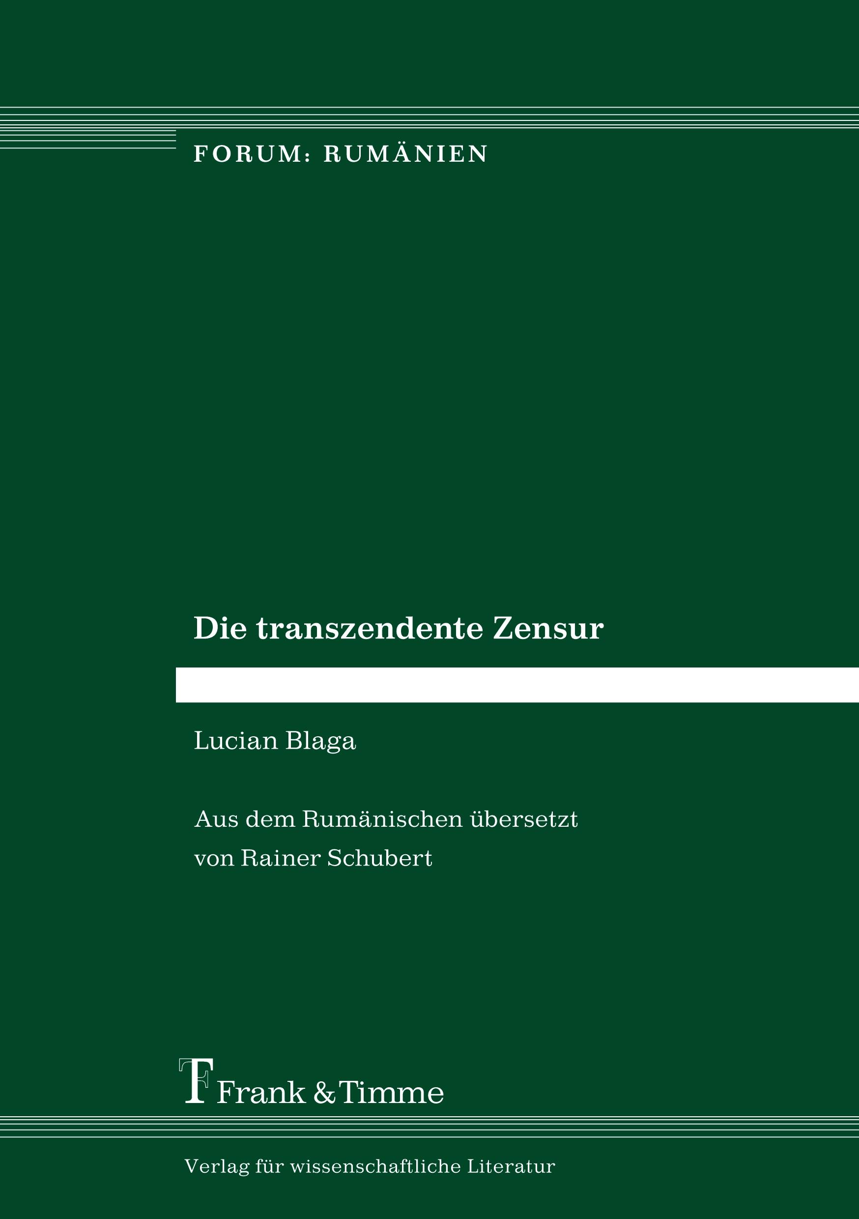Vorderes Coverbild Die transzendente Zensur