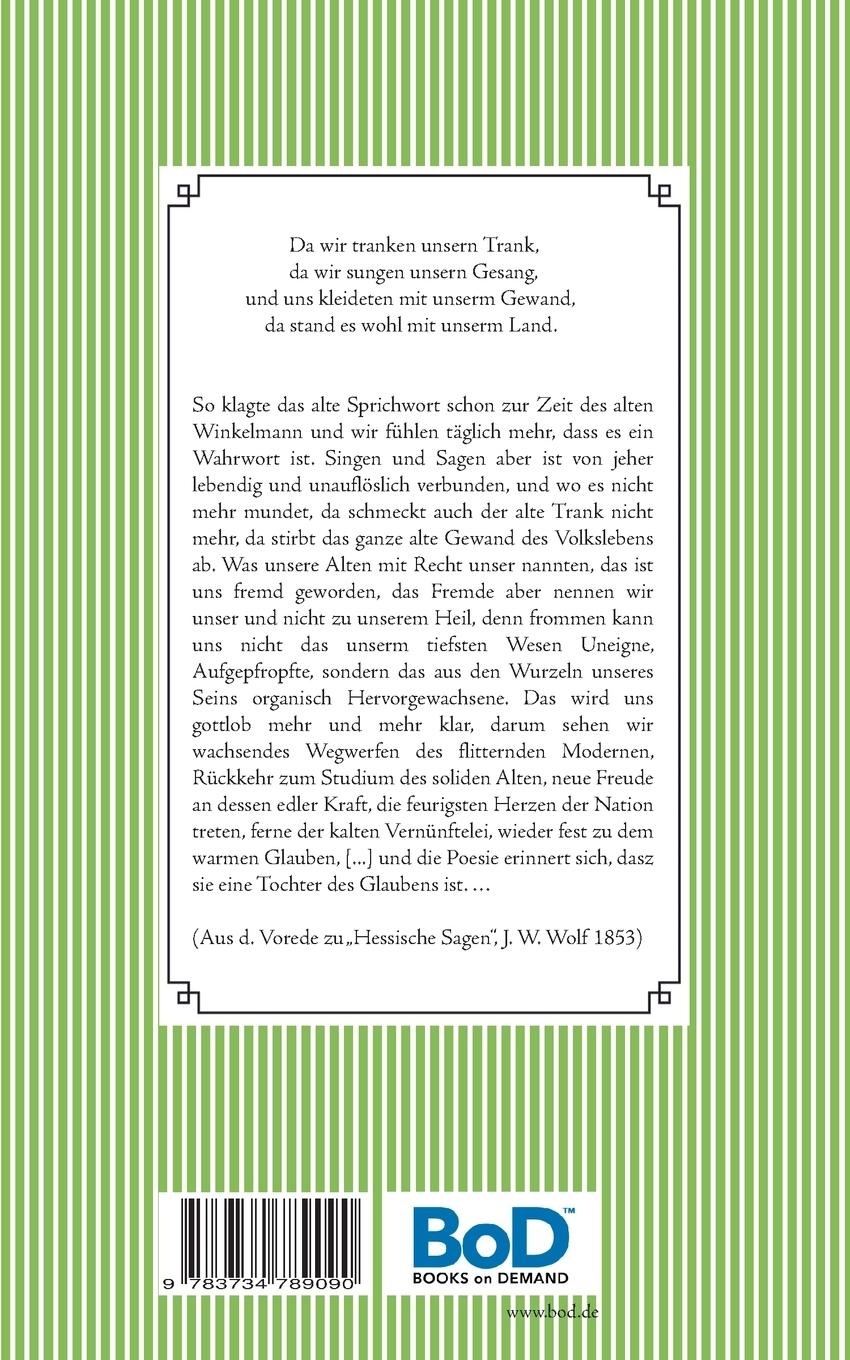 Rückseitencover Sagen aus Marburg und Oberhessen