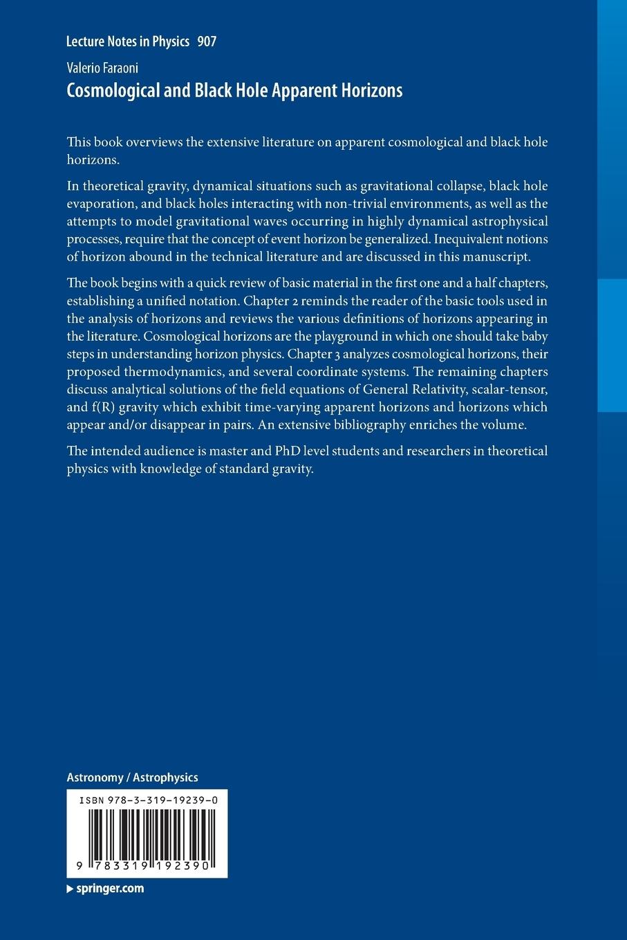 Rückseitencover Cosmological and Black Hole Apparent Horizons