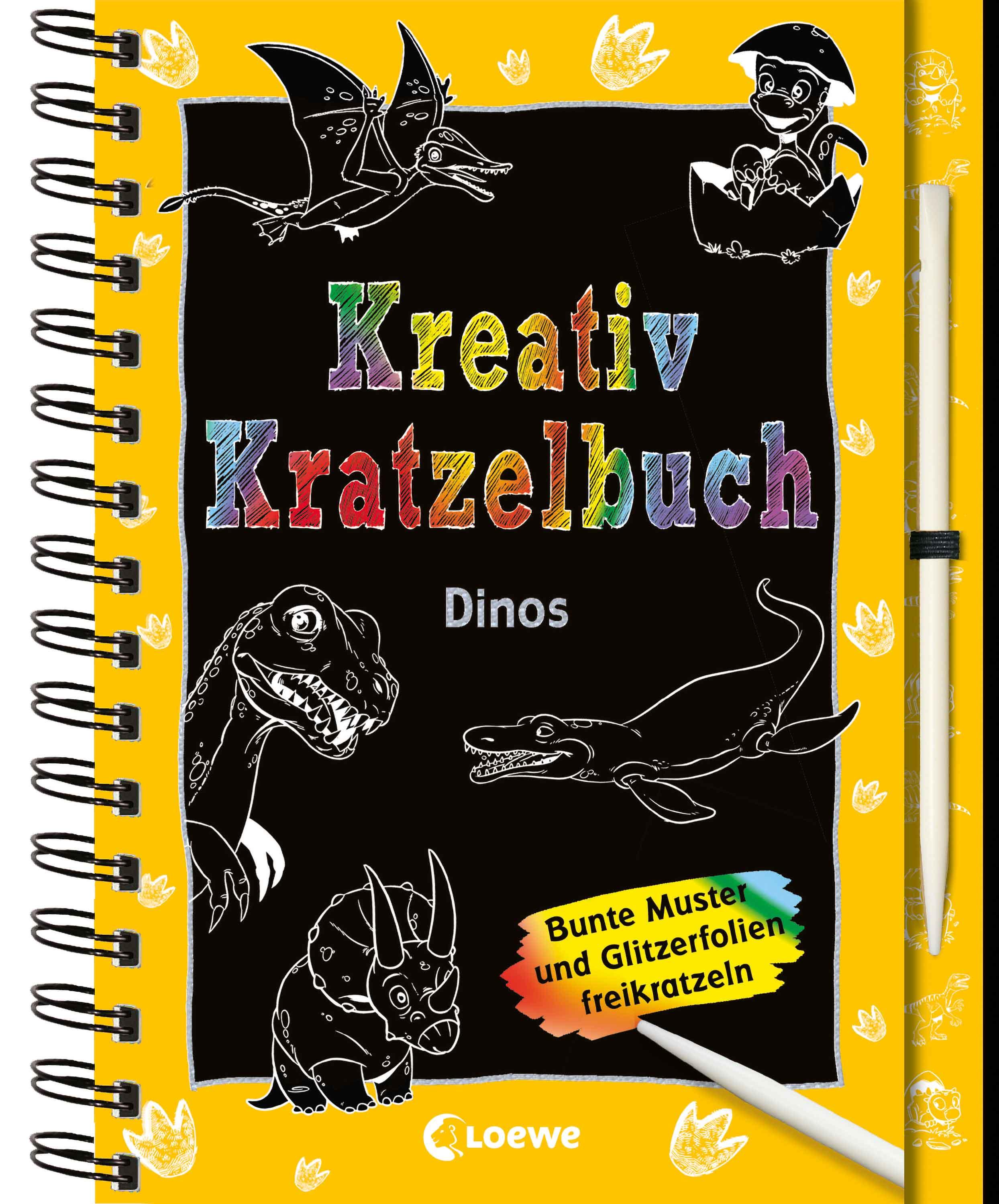Vorderes Coverbild Kreativ-Kratzelbuch: Dinos