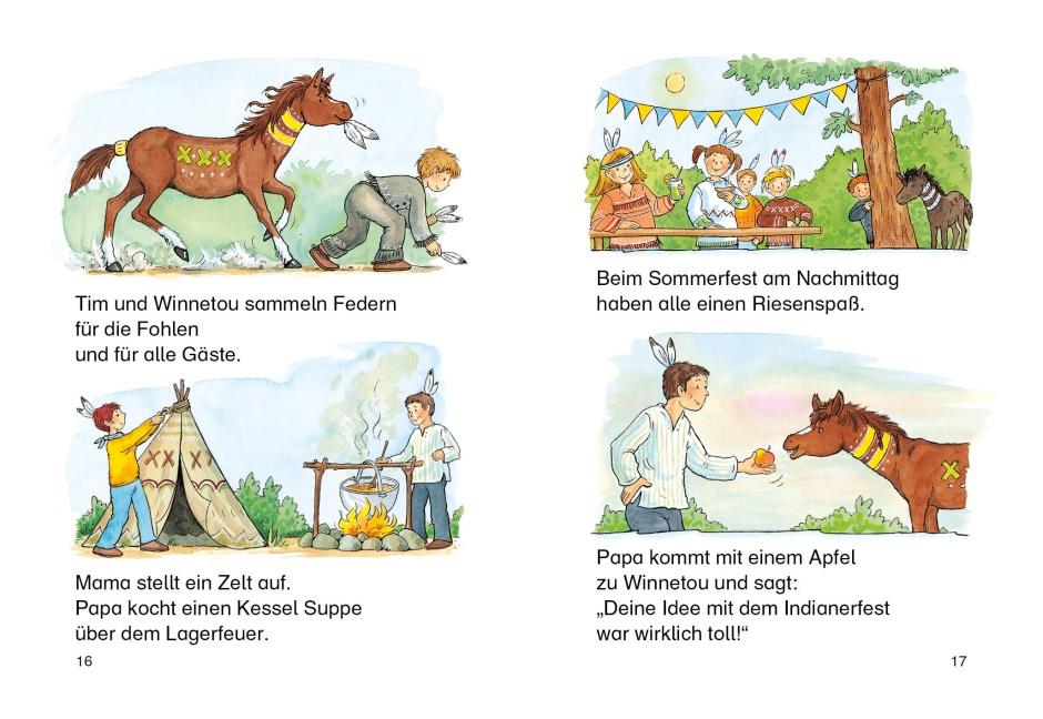 Beispielinhalt (Bild) Leselöwen - Das Original: 7-Minuten-Geschichten zum Lesenlernen - Auf ins Pferdeparadies!