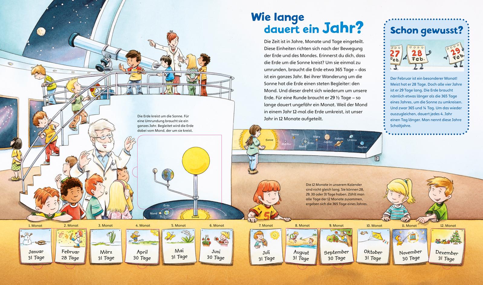 Beispielinhalt (Bild) WAS IST WAS Junior Band 29. Uhr und Zeit verstehen