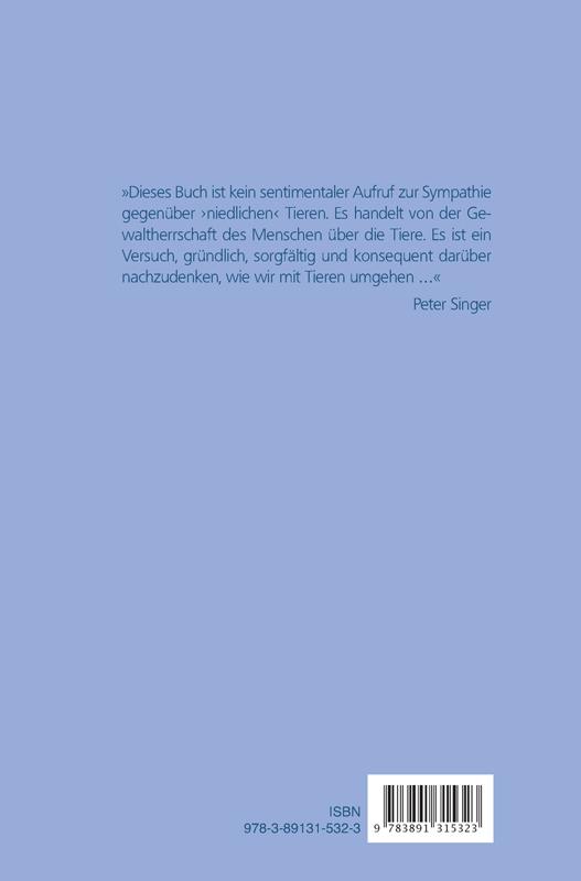 Rückseitencover Animal Liberation. Die Befreiung der Tiere