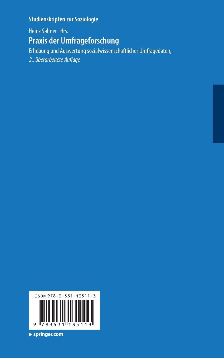 Rückseitencover Praxis der Umfrageforschung