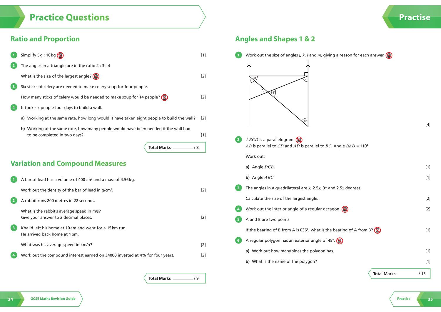 Beispielinhalt (Bild) AQA GCSE 9-1 Maths Higher All-in-One Complete Revision and Practice