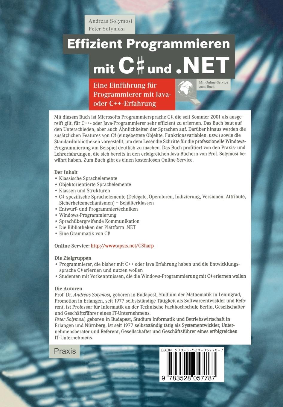 Rückseitencover Effizient Programmieren mit C# und .NET