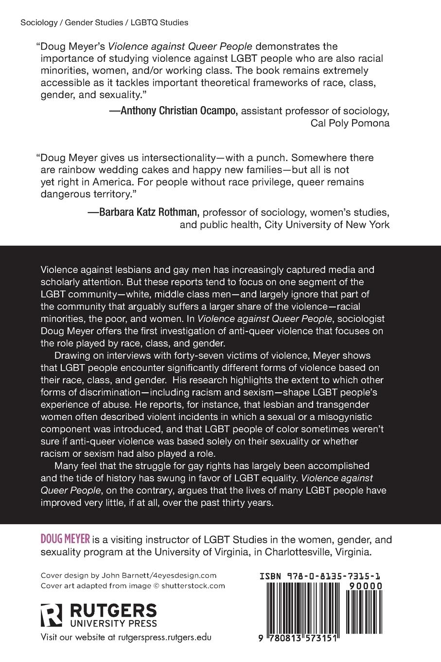 Rückseitencover Violence Against Queer People