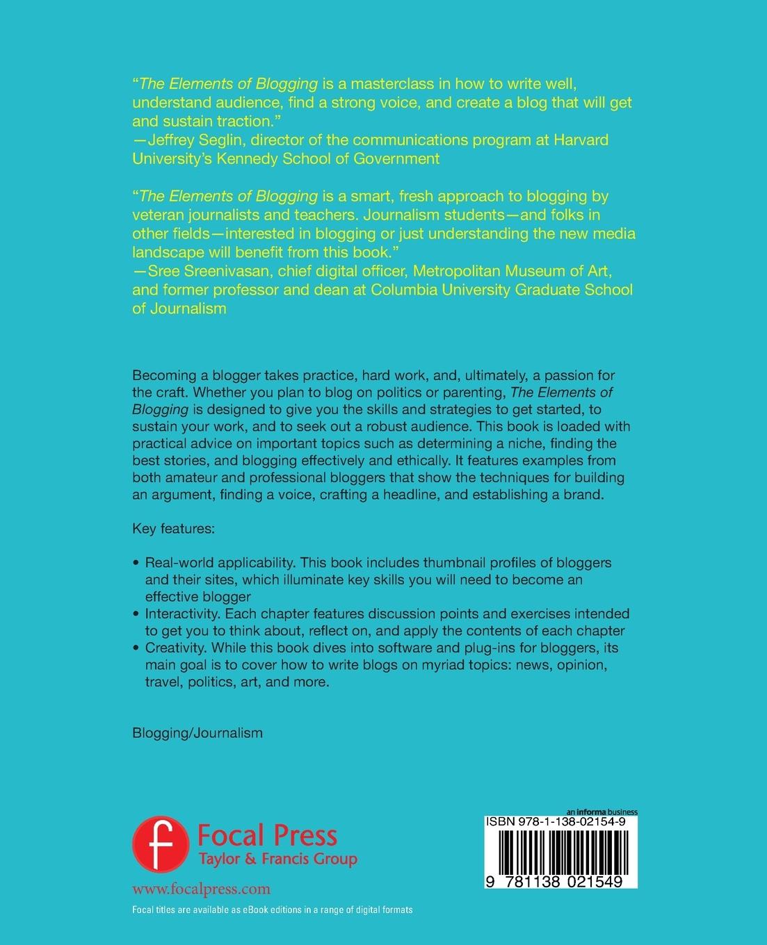 Rückseitencover The Elements of Blogging