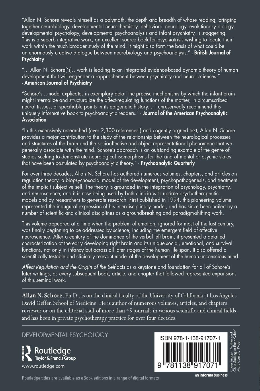 Rückseitencover Affect Regulation and the Origin of the Self