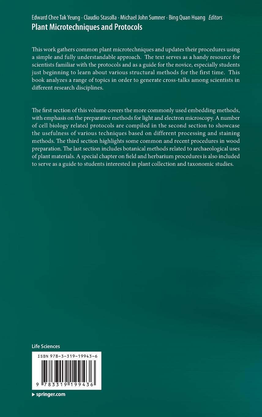 Rückseitencover Plant Microtechniques and Protocols