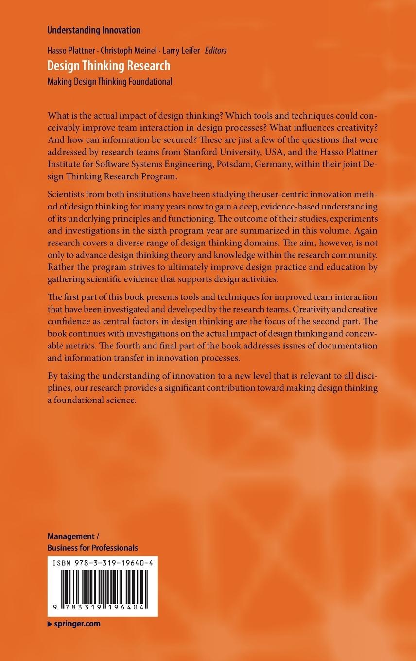 Rückseitencover Design Thinking Research