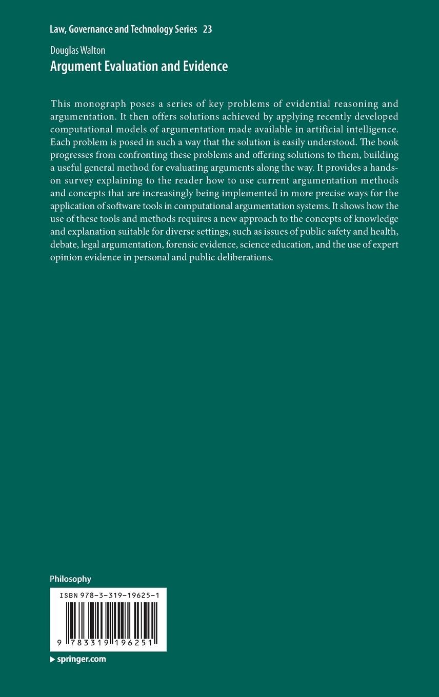 Rückseitencover Argument Evaluation and Evidence