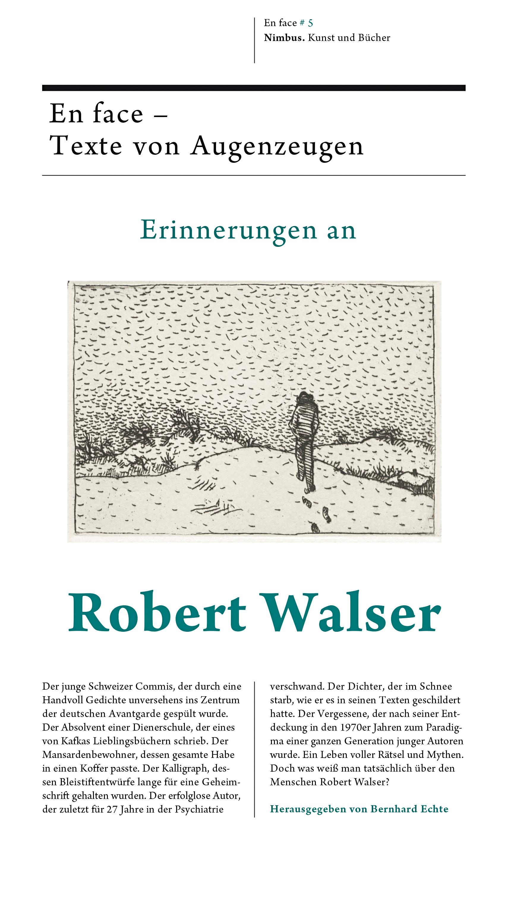 Vorderes Coverbild Erinnerungen an Robert Walser