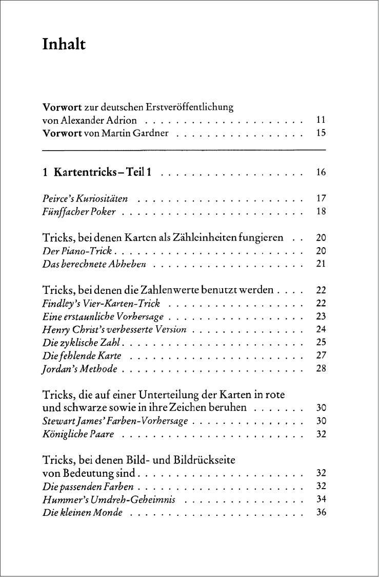 Beispielinhalt (Bild) Das verschwundene Kaninchen und andere mathematische Tricks