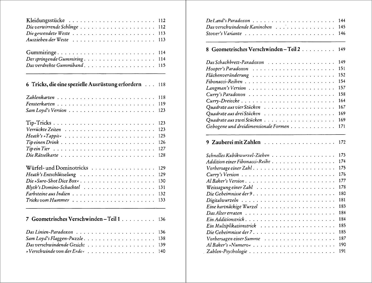 Beispielinhalt (Bild) Das verschwundene Kaninchen und andere mathematische Tricks