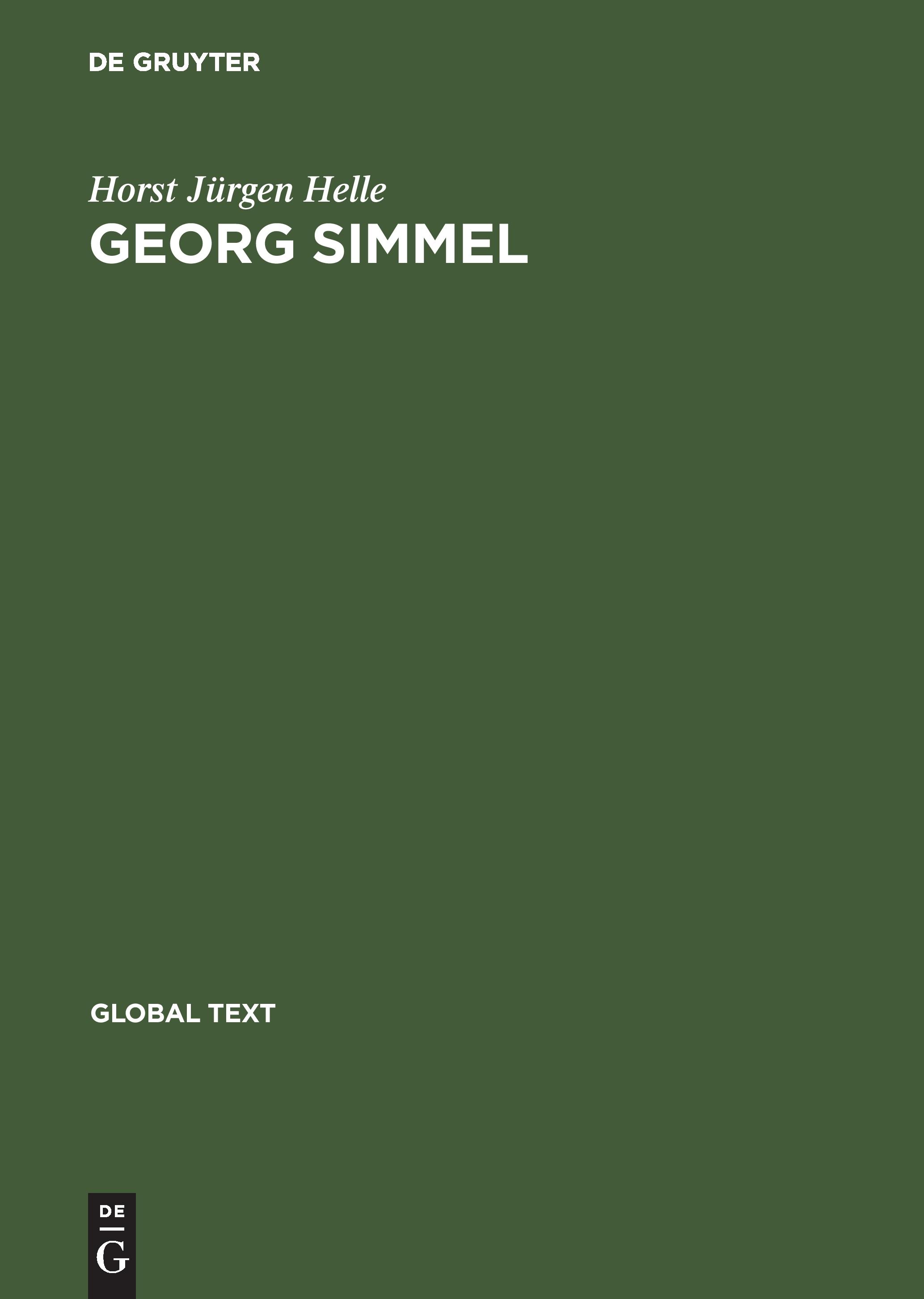 Vorderes Coverbild Georg Simmel