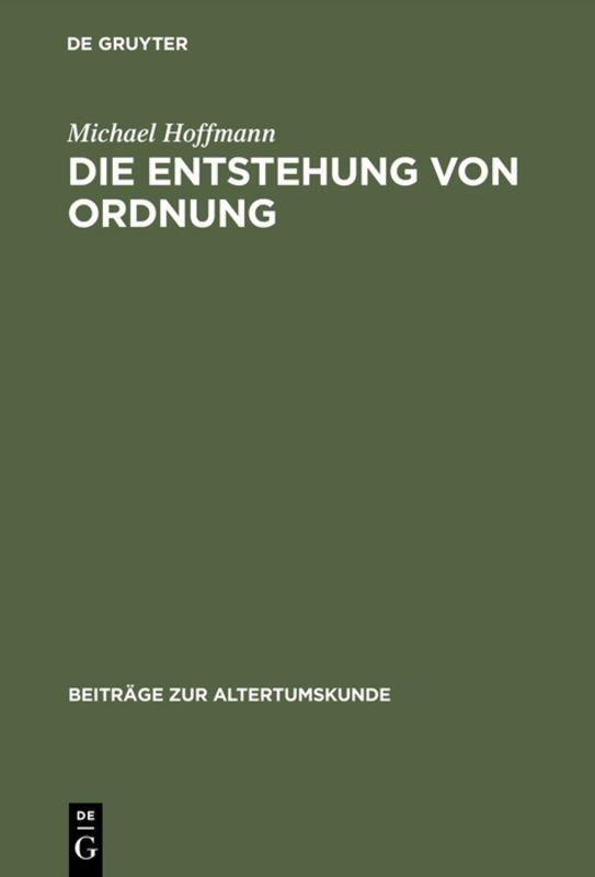 Vorderes Coverbild Die Entstehung von Ordnung