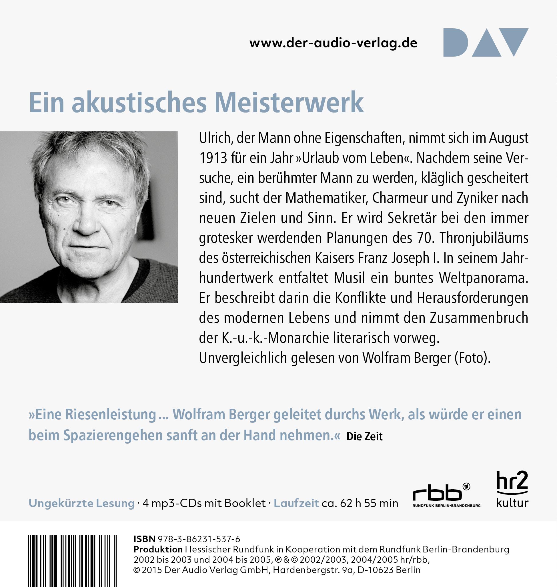 Rückseitencover Der Mann ohne Eigenschaften