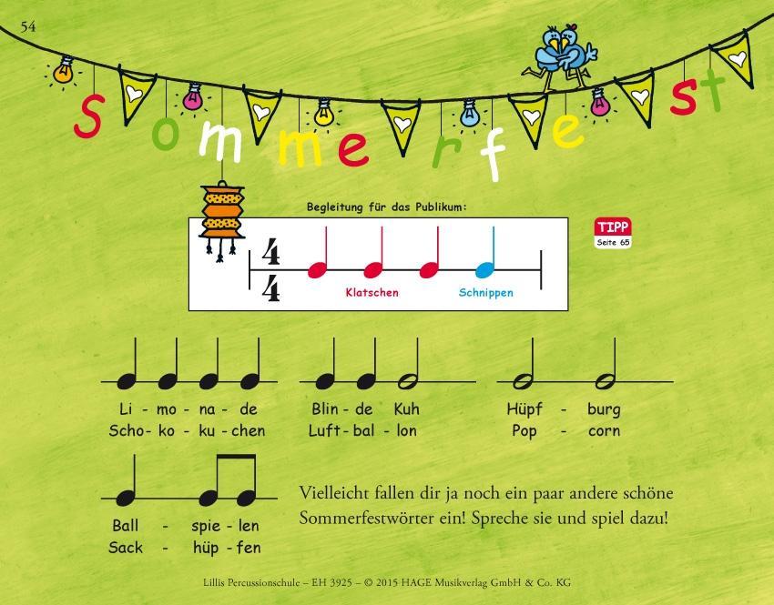 Beispielinhalt (Bild) Lillis Percussionschule mit CD