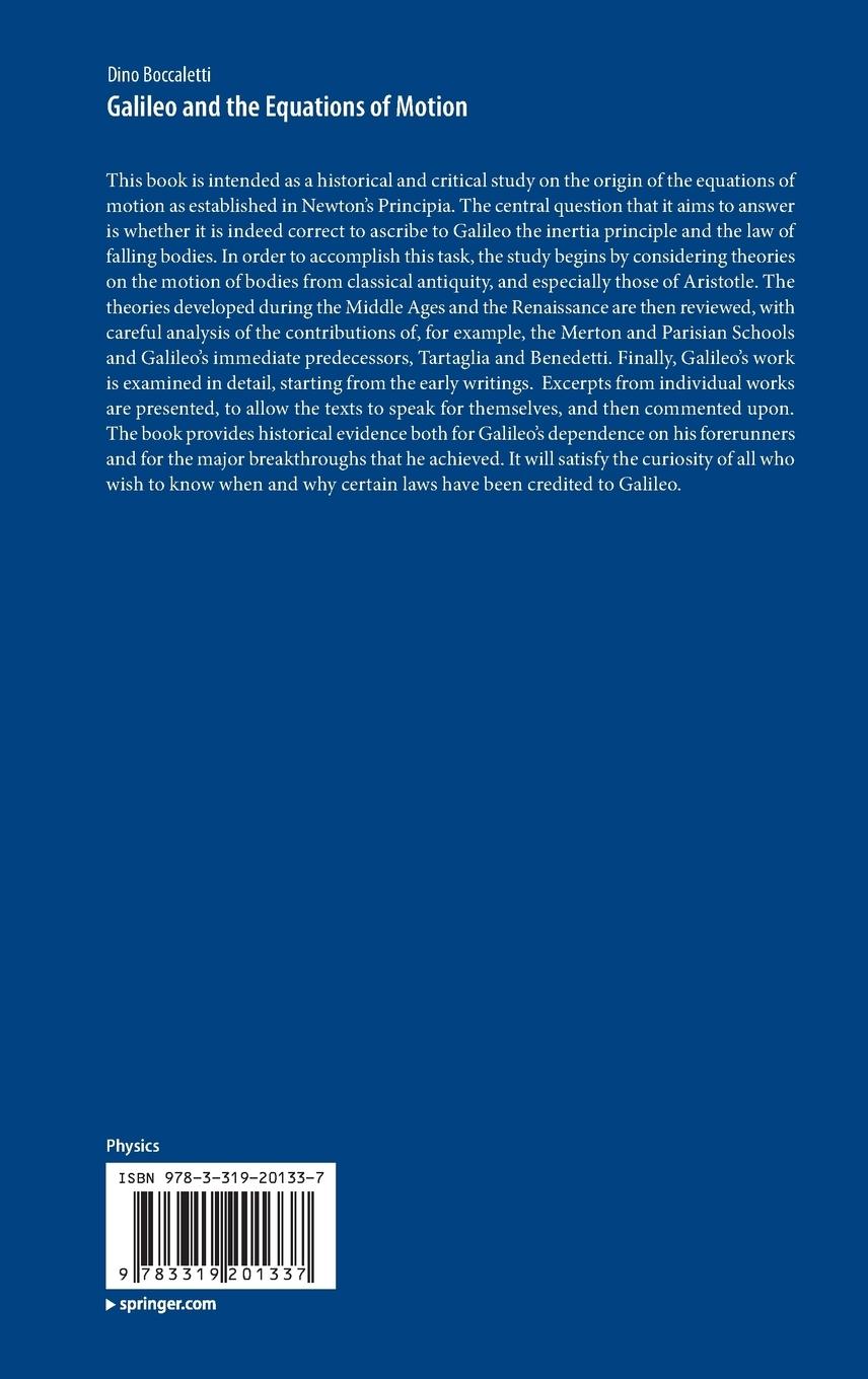 Rückseitencover Galileo and the Equations of Motion